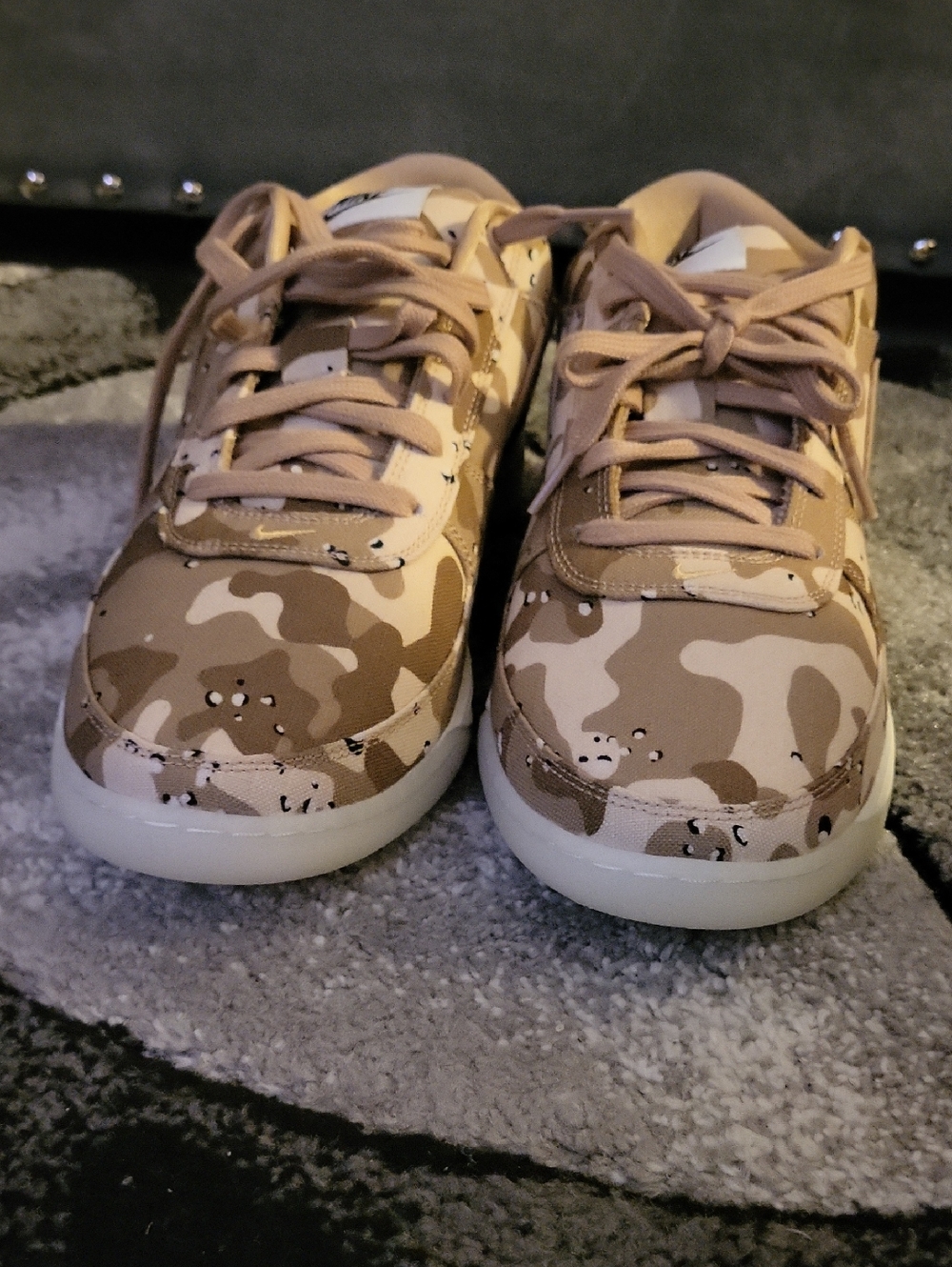 Mens Nike Camouflage Low-Top Sneakers - Tan & Beige